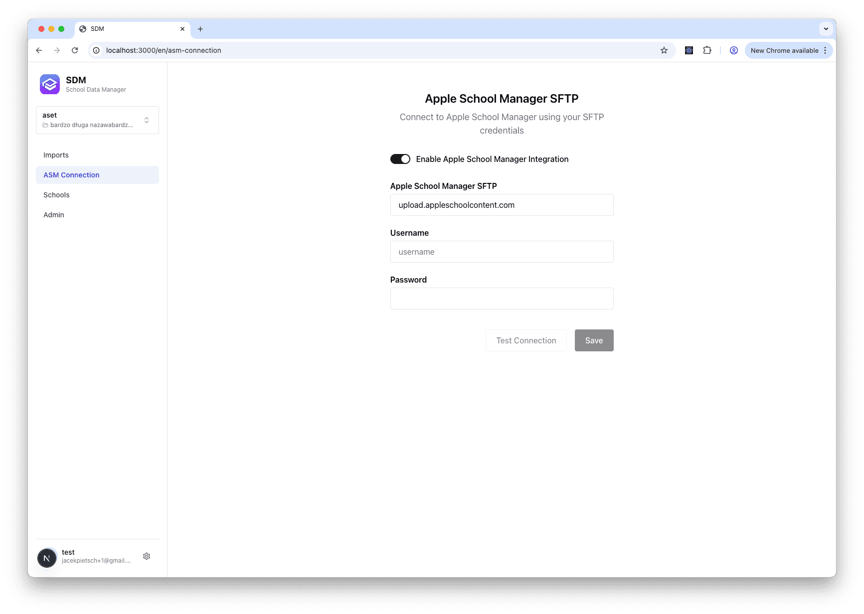 ASM SFTP Configuration