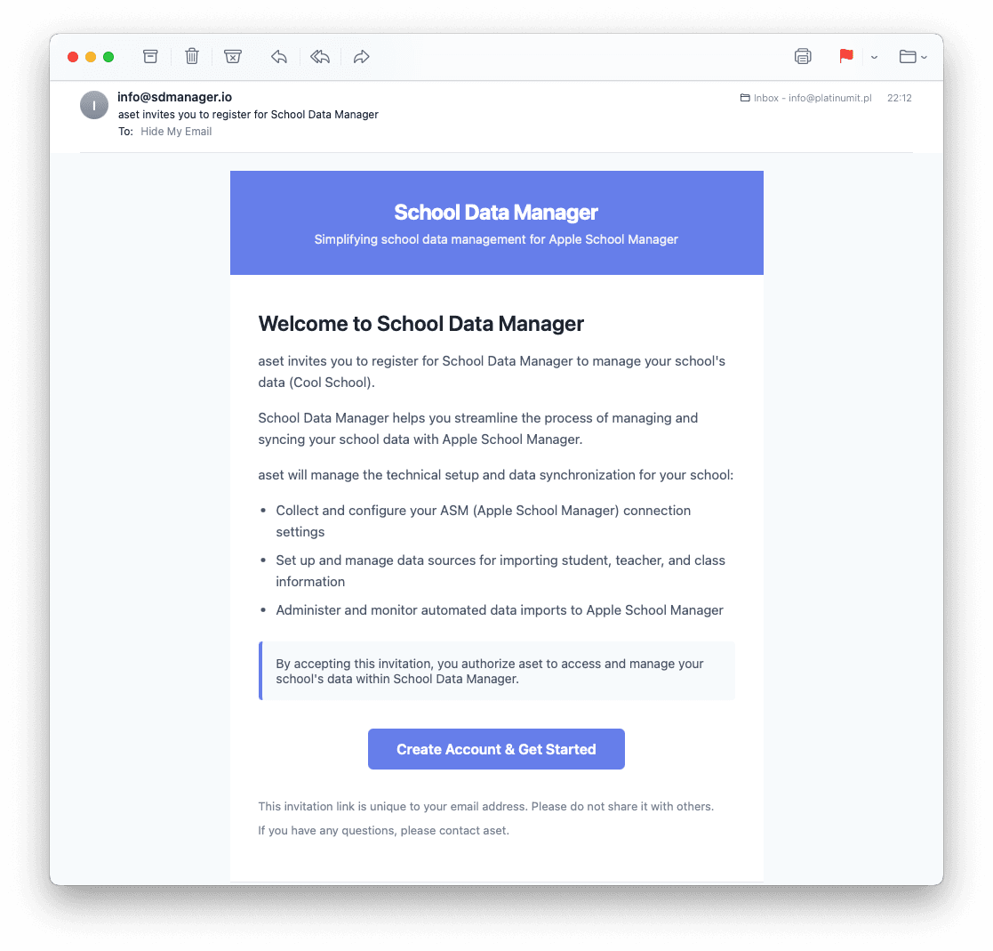 Invitation Email