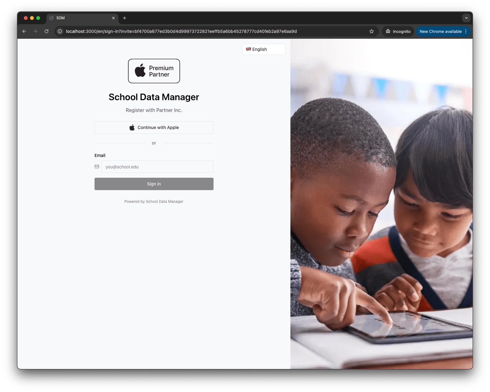 Partner Link Registration Page